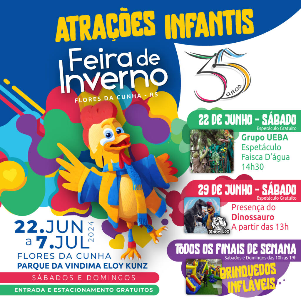 Confira a programação e venha festejar com solidariedade com o Galito na Feira de Inverno